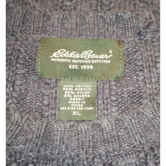 Eddie Bauer Men's Size XLarge Angora Blend Cable Knit Sweater - Picture 5 of 5